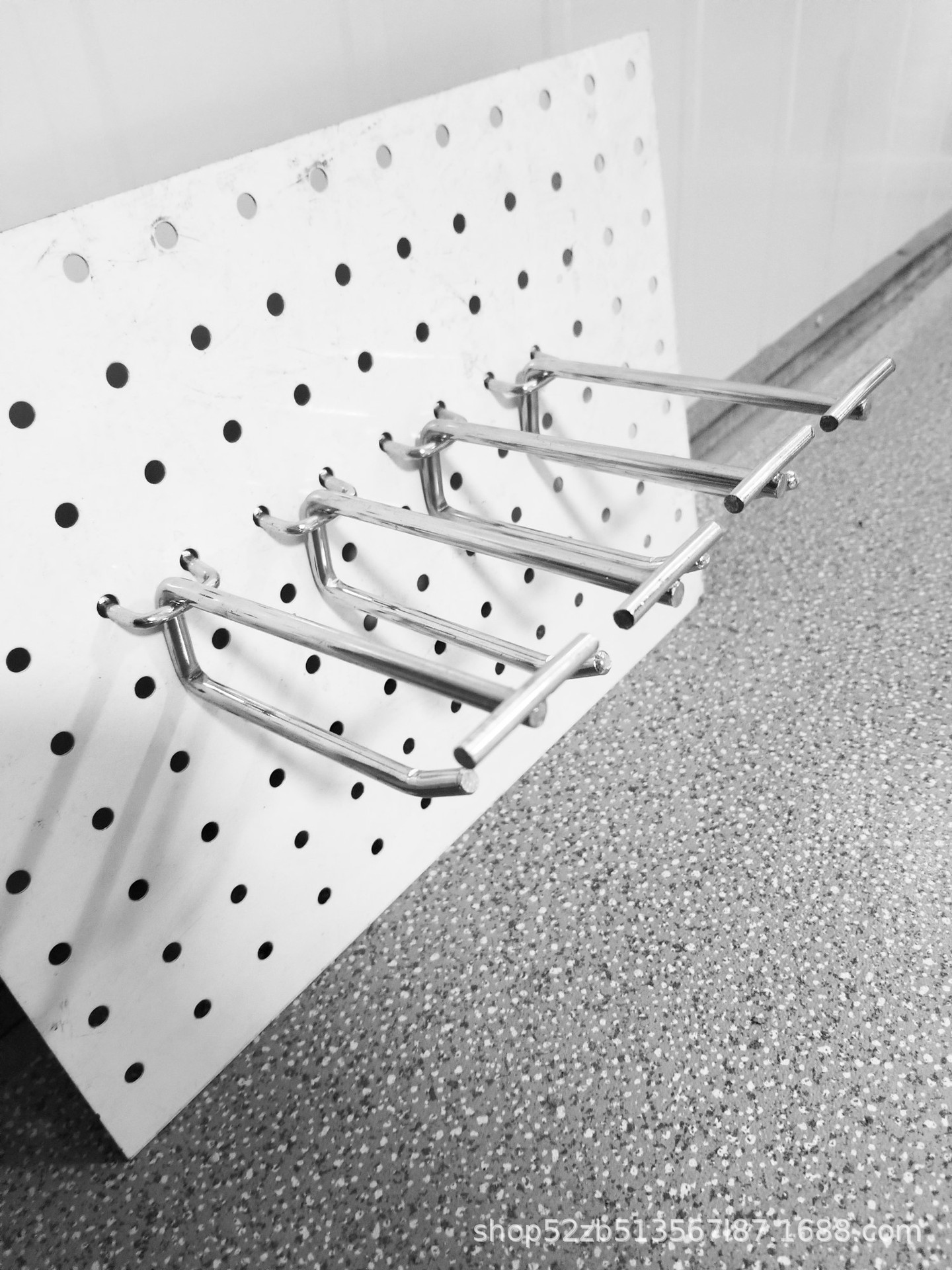 厂家直销超市挂钩金属镀铬洞洞板双线货架挂钩挂标牌孔板钩
