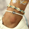 Retro ankle bracelet, beach beads, chain, set, European style, suitable for import