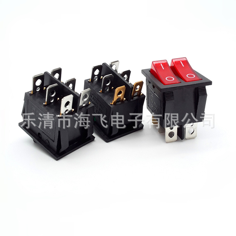 供应船型开关 KCD2 201 四脚双联带灯