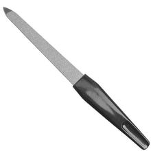 148mm不銹鋼金屬噴砂指甲銼 塑料柄雙面指甲銼刀 專業美甲打磨條
