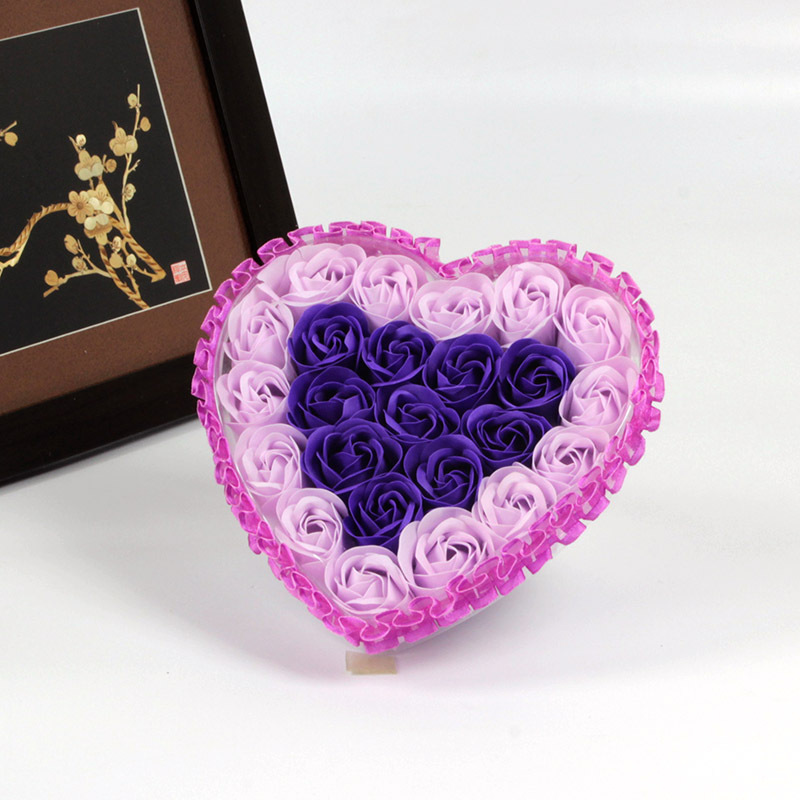 Valentine's Day 24 Heart-shaped Rose Soap Flower Gift Box Birthday Gift display picture 4