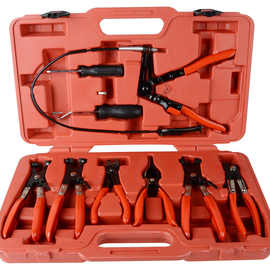 9件管束夹钳组套汽车水管钳卡钳直型喉式管束钳卡扣钳卡箍工具