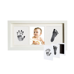 Newborn Keepsake Handprint and Footprint Kit with Oil Frame, Wooden Hand and Footprint Frame, Baby Handprint and Footprint Ink