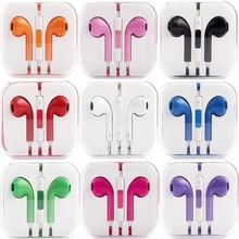 彩色耳机适用于萍果带线控iPhone6/6P小米三星红米通用带麦耳机
