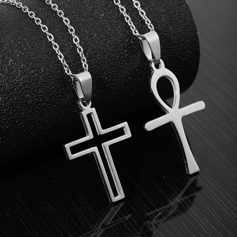 Stainless Steel 18K Gold Plated Fashion Plating Cross None Necklace display picture 2