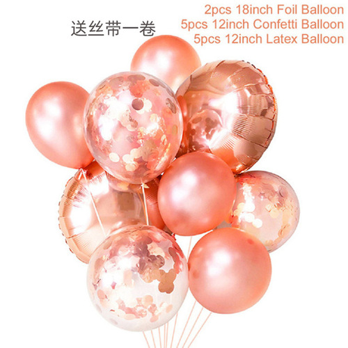 Rose Gold Party Decoration Balloon Package Birthday Party Wedding Decoration Rose Gold Balloons Confetti