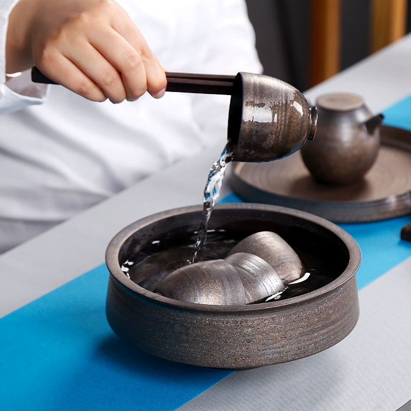 Чайная washing чаша (Гаоцзяо) — каменная большая промывка гофу чаепития, античный позолоченный бронзовый окрас