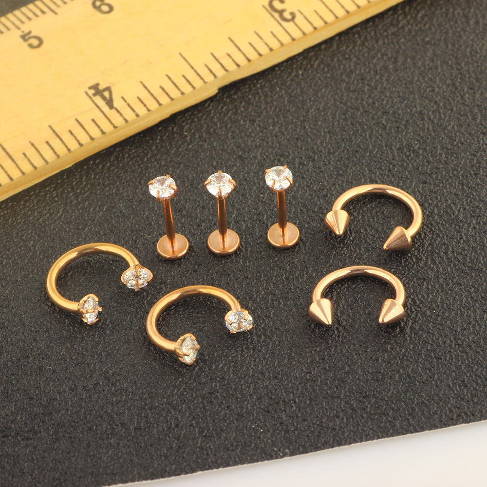 Labret piercing jewelry detail image