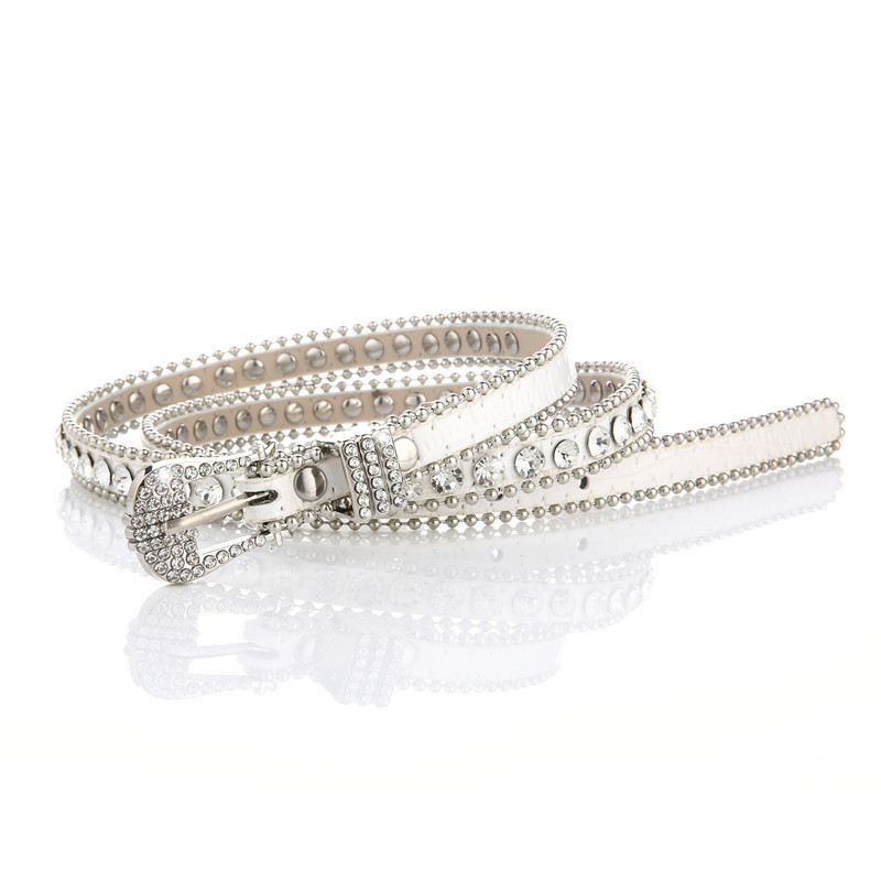 Cinturón de mujer de cristal popular en línea Cinturón de diamantes de imitación de cintura delgada de mujer japonés y coreano