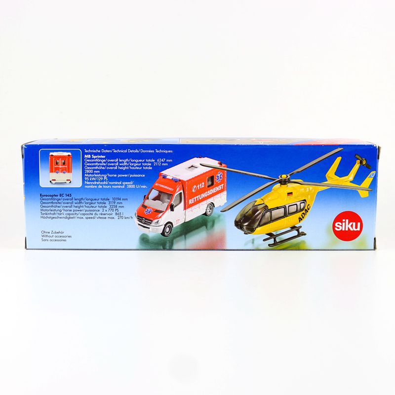siku 2549, Voiture de tourisme avec remorque et aéroglisseur, Service de sauvetage, 1:55, Métal/Plastique, Rouge, Aéroglisseur flottant