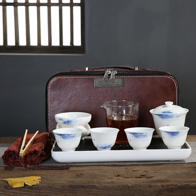 Manufactor Direct selling Portable travel tea set ceramics Kungfu Online suit to work in an office business affairs gift customized logo