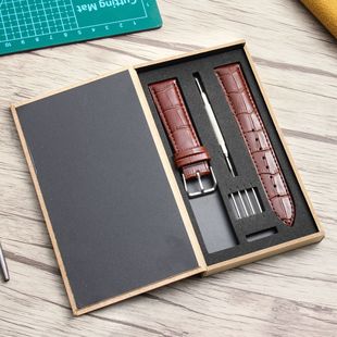 Factory Direct Supply Calfskin Bamboo Pattern Watch Strap Men's and Women's Watch Strap Wholesale Watch Accessories Pin Buckle Strap