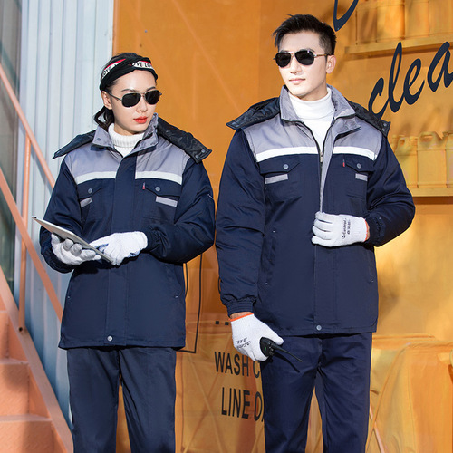 Autumn and Winter Work Uniform Insulated Work Coat Thick Cotton Jacket Outerwear Winter Workwear Cotton Warm Coat Long Length