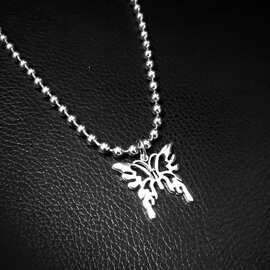 T570欧美风情 镂空蝴蝶项链 百搭短颈链毛衣链批发 原宿校园风