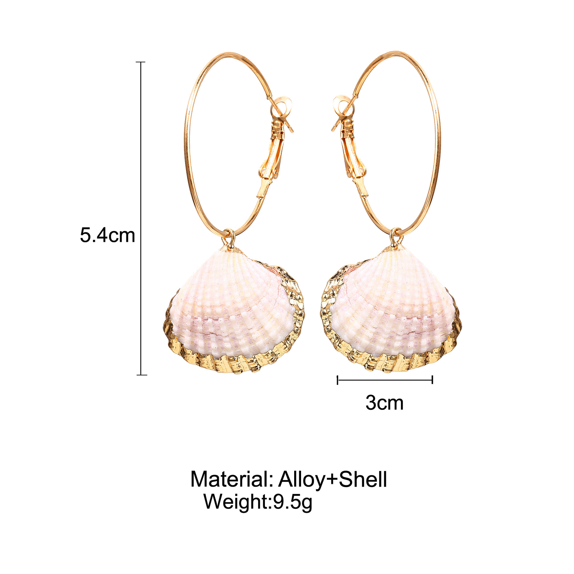 New Creative Retro Golden Silver Shell Scallop Earring Set Wholesale Nihaojewelry display picture 2