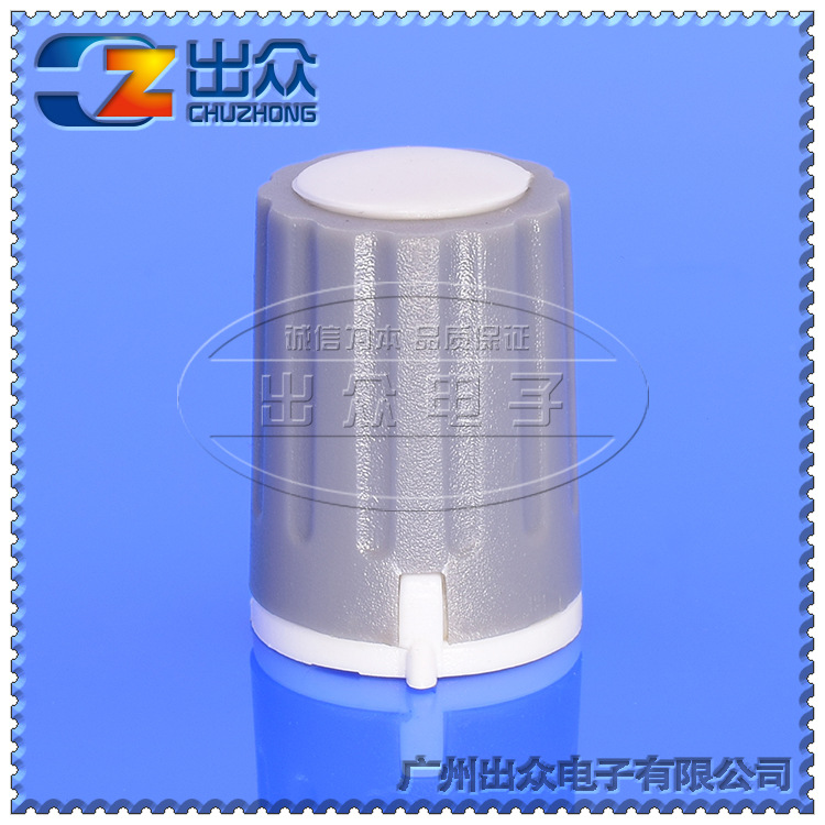工厂CZ3-AA195 音频塑料旋钮电位器宽16高21灰身白边旋钮电位器