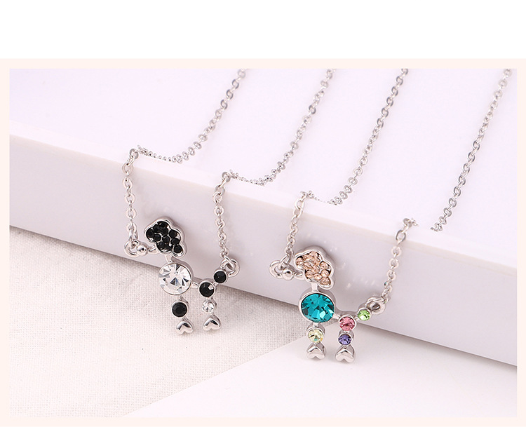 1 Piece Cartoon Style Dog Alloy Polishing Plating Inlay Rhinestones White Gold Plated Women's Necklace display picture 4