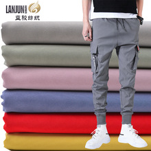 新款全涤加捻平纹小牛津弹力面料厂家直销现货批发运动工装裤面料