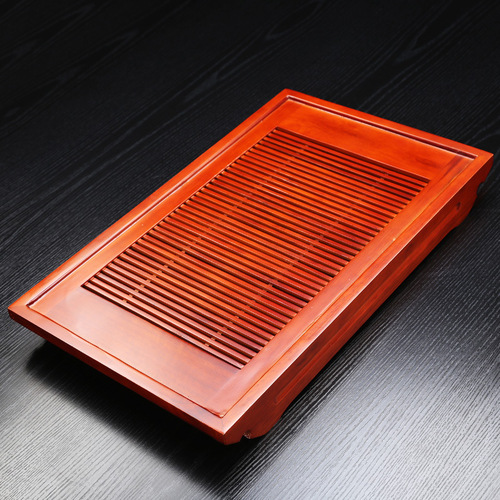 Factory Direct Selling Solid Wood Tea Tray Boat Shaped Oak Drawer Style Home Gongfu Tea Set Serving Plate Wooden Tea Sea Tea Table