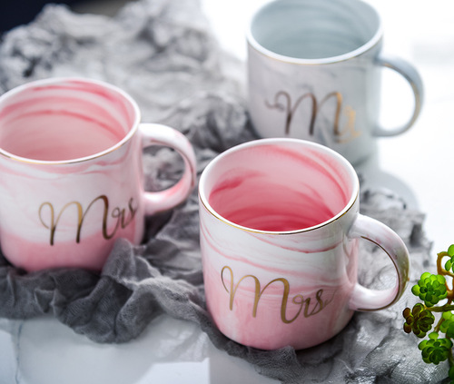 Nordic Marble Pattern Mugs Creative Water Cups Wedding Amazon Cups Ceramic Coffee Cups Couple's Matching Cups