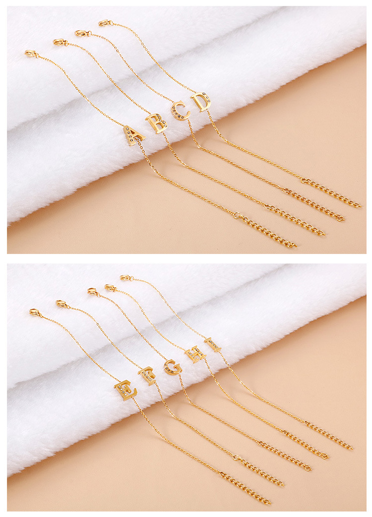 304 Stainless Steel Pendant Material PVD Coated 18K Gold Plated Letter Titanium Steel Fashion Waterproof Non Tarnish Bracelets