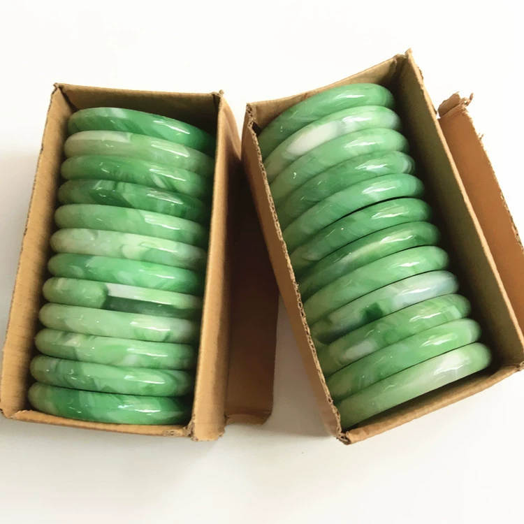 Jade‑Style Bangle Bracelet, 60 mm Inner Diameter, 11 mm Width, Mixed Colors