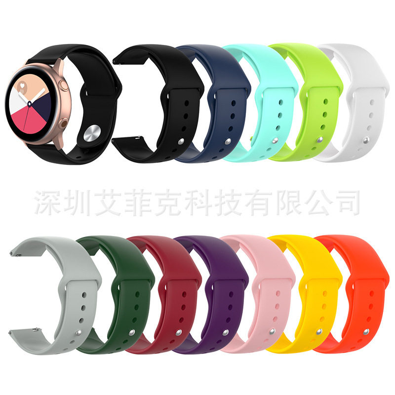 For Samsung Galaxy Watch3 41 // 42mm/ Active2 watch imitation official silicone watch strap For Samsung Galaxy Watch3 41 // 42mm/ Active2 watch imitation official silicone watch strap