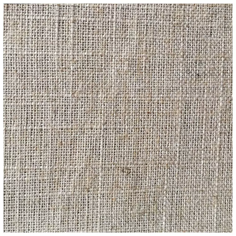 【特卖】厂家直销亚麻粘混纺麻布7支竹节纯色面料出口产品 批发热