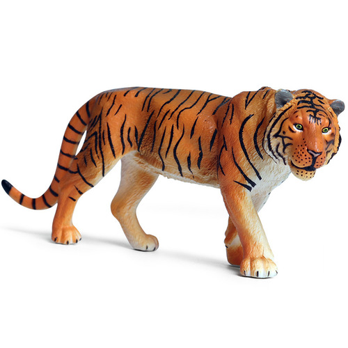 Simulated wild animal model static solid tiger model hand-made ornaments children's toys Bengal yellow tiger
