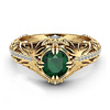 Accessory, green zirconium, fashionable wedding ring, wish, European style