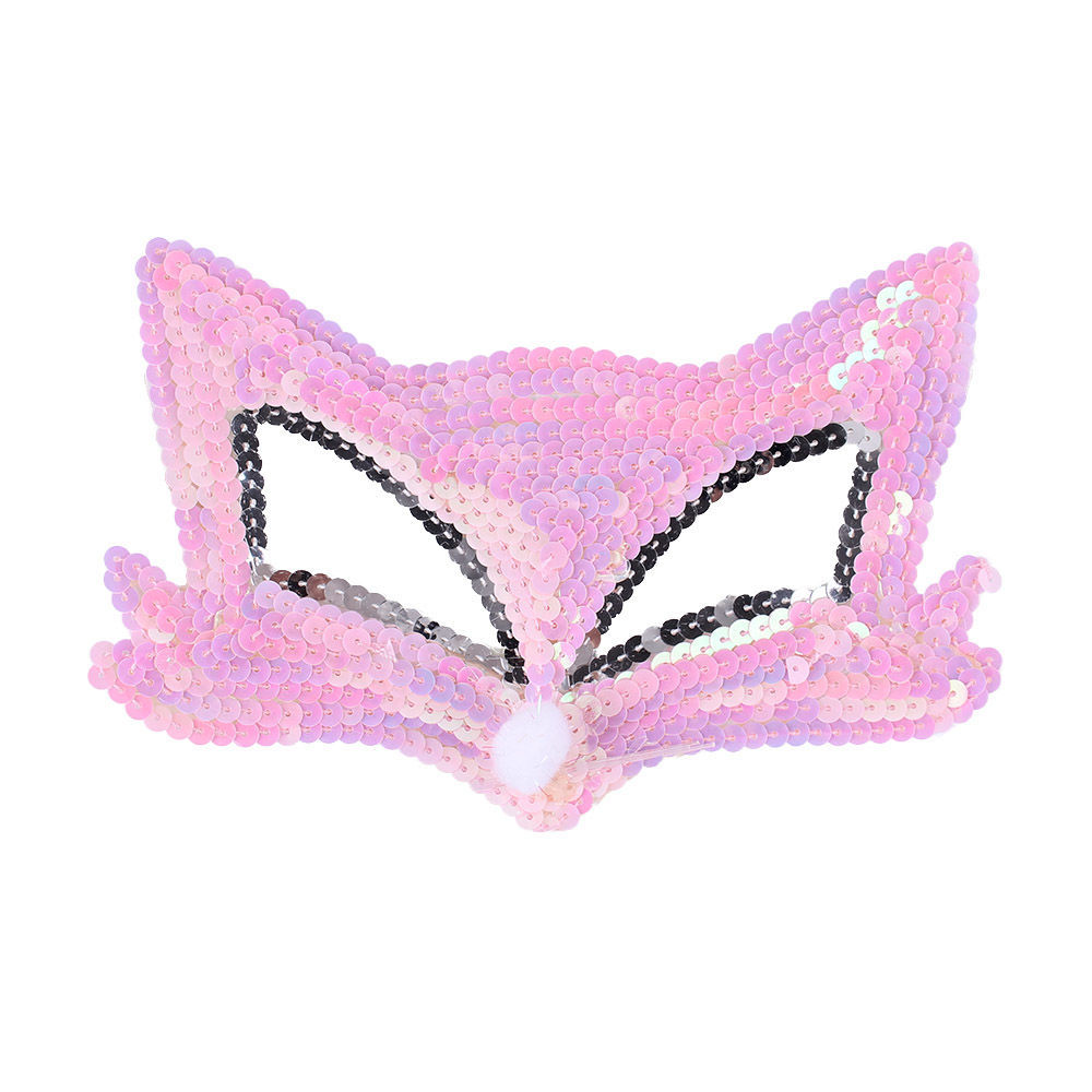 Máscara de disfraces para niños Halloween kindergarten máscara de rendimiento suministros conejito Fox animal máscara de lentejuelas