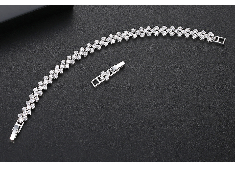 Zircon Bracelet Full Diamond Simple With Extended Chain Bracelet Gift Female display picture 5