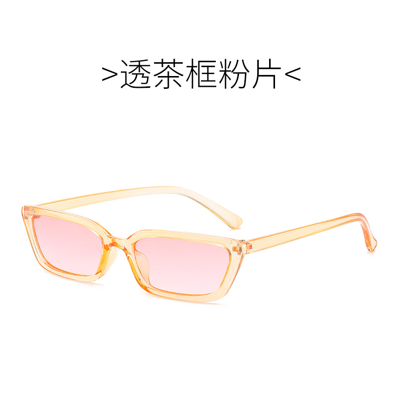 97033 transfronteriza plástico retro gato oreja gafas de sol Nueva moda europea y americana transparente color océano pieza pequeño marco gafas de sol