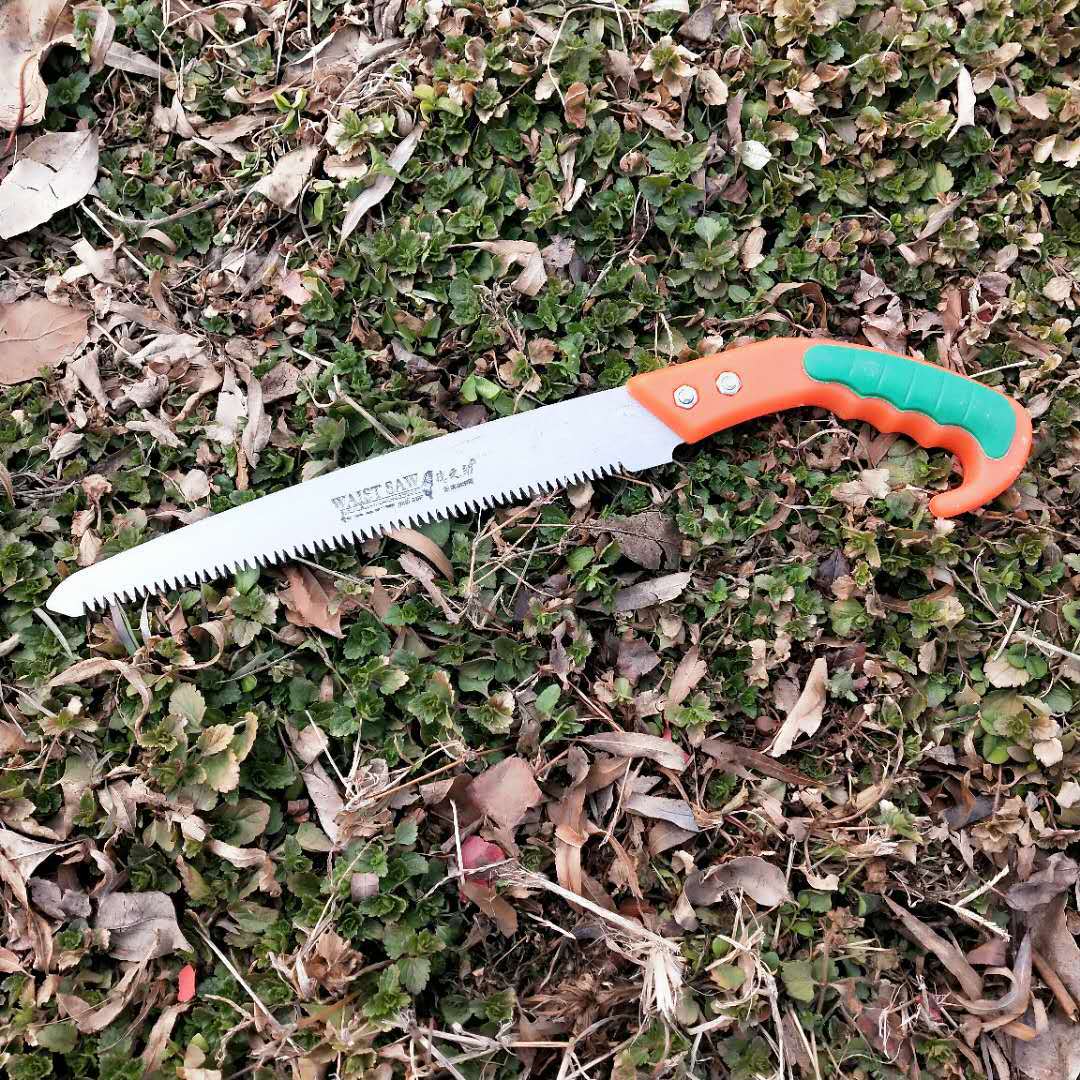 厂家批发270塑柄手锯木工锯园林锯果树修枝锯三面磨齿锯子锯条