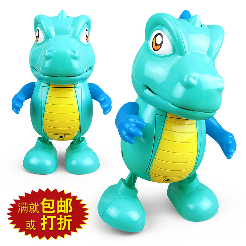 Tiktok mismo baile eléctrico pequeño modelo de simulación dinosaurio luz música educativos para niños Venta caliente al por mayor juguetes