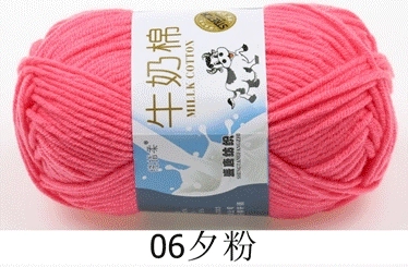 Пряжа Milk Cotton — моток 5-слойная средней крупности, 50 г, доступно 91 цвета