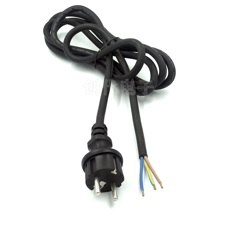 电动工具ac线 欧标2芯0.75m平 智能设备专用电动工具插头ac电源线