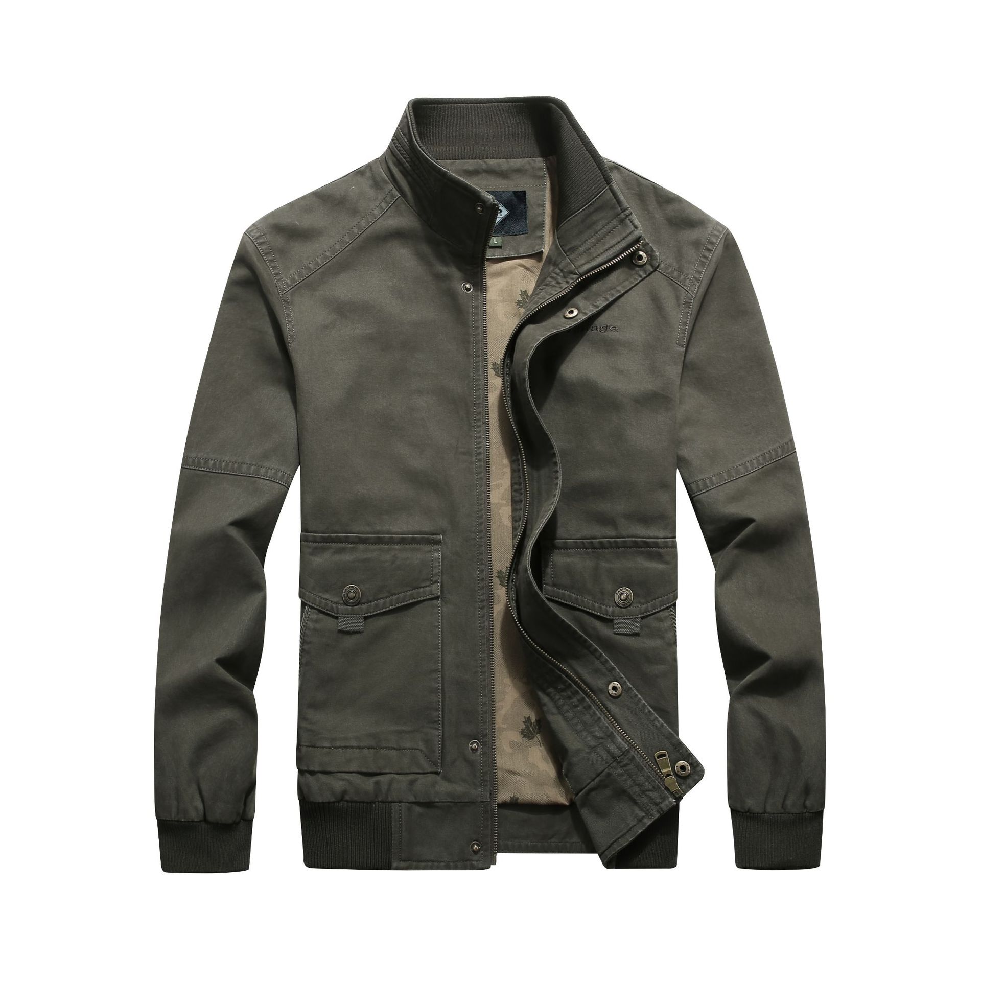 2019 otoño nueva chaqueta transfronteriza de los hombres de cuello alto casual chaqueta de los hombres más tamaño chaqueta delgada ropa de hombre