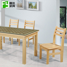 厂家货源木质餐桌椅组合桌子 餐桌方桌子长方形中式客厅家具