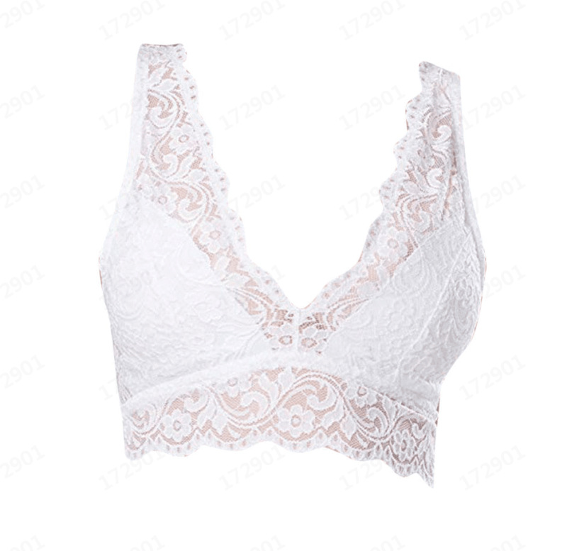 Solid Color Hollow Lace Bra NSFQQ79298