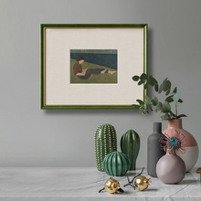 米尔顿艾弗里实木绿边画欧式小众卧室餐厅油画挂画装饰画单幅壁画