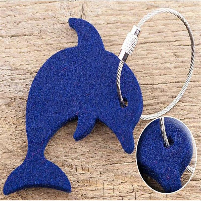 定制加工创意时尚毛毡钥匙链 彩色简约毛毡钥匙链毛毡挂件厂家
