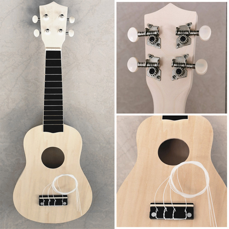 Factory Outlet 21-inch Wooden Ukulele White Blank Without Paint diy Painted Assembly-Free Semi-finished Products