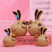 树脂工艺 创意杂货店摆件 大蒜兔工艺品礼品 可爱胖兔KxY7pl9oKc