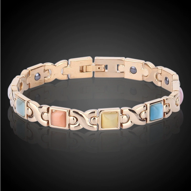 Метал bracelets, 18 карат, кошачий глаз, европейский стиль, пожелание