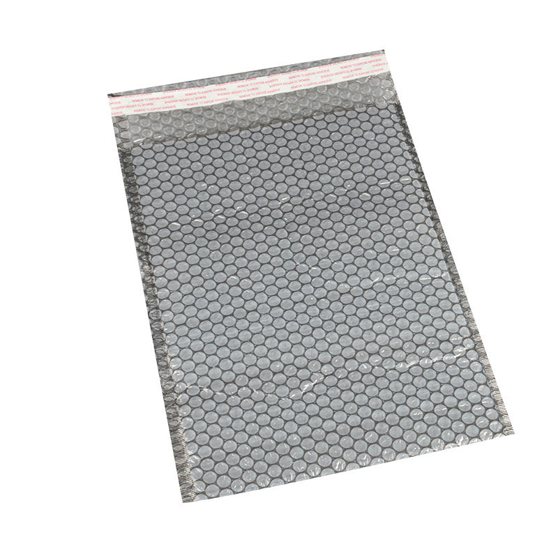 定做黑色双层气泡袋 灰色哑光pe泡沫袋 共挤膜电商自粘气垫膜袋子
