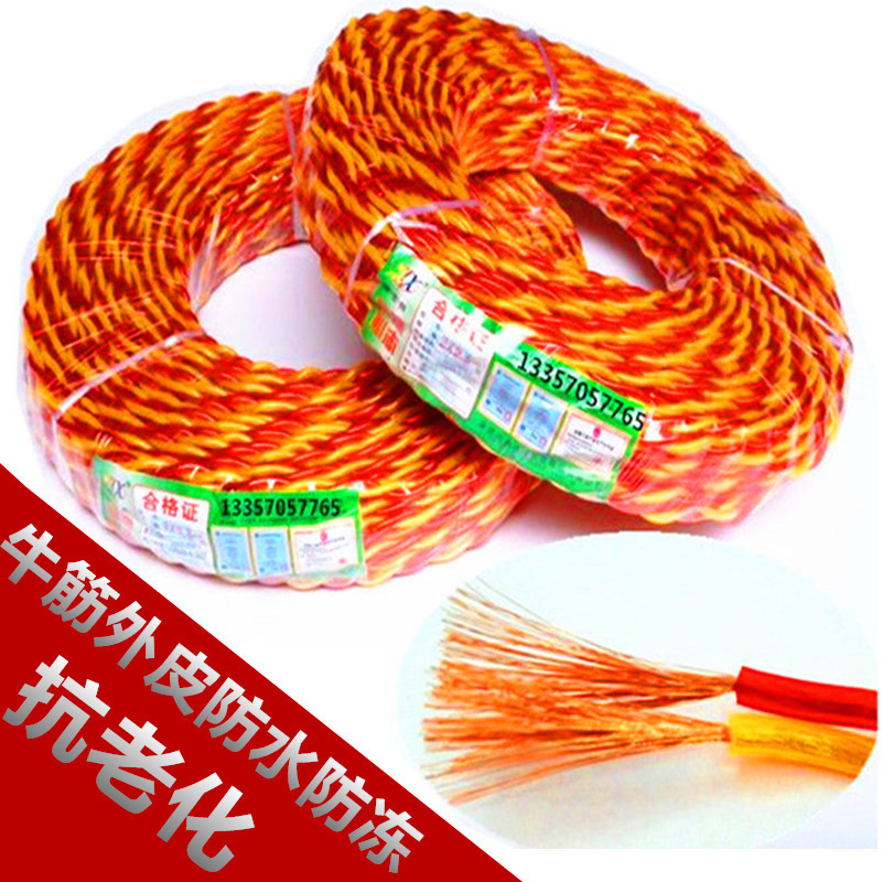 Tram charging line transparent red and yellow flower line 84 core twisted pair 2.5 household wire socket power cord lamp head line Tram charging line transparent red and yellow flower line 84 core twisted pair 2.5 household wire socket power cord lamp head line