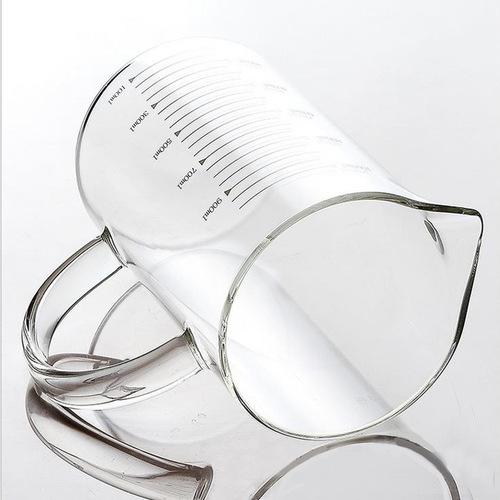 High borosilicate glass cup, high temperature resistant household baking glass beaker, thickened transparent glass milk cup, graduated cup, measuring cup