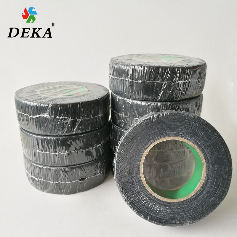 DEKA厂家黑色单面5cm粘性好布基胶带工业胶带批发可定