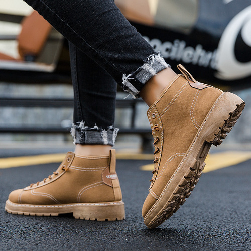 Autumn and winter men's shoes, British high-top Martin boots, casual shoes, young students, men's sneakers, high-tide shoes